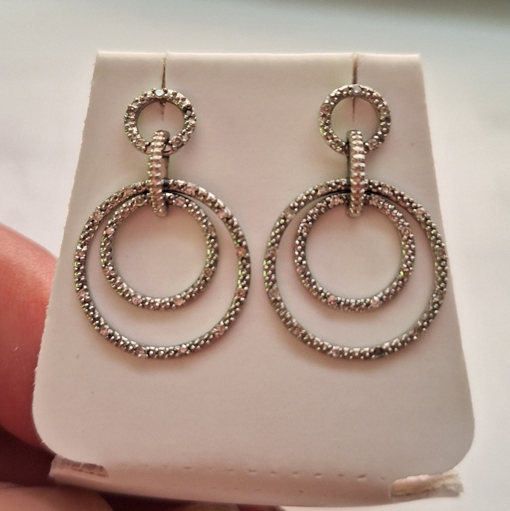 14k diamond & white gold earrings